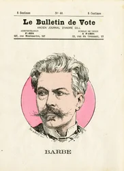 Valsedel 2:a serien, Satirical in Colors: Beard - Illustration av Henry Demare (1846-1888)
