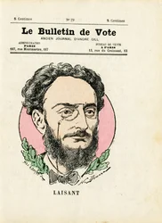 Valsedel 2nd Series, Satirical in Colors: Leaving Angel - Illustration av Henri Demare (1846-1888)