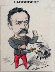 Jean Marie Arthur Labordere, fransk militär, politiker, senator för Seine - Tecknad av Henri Demare i "Les Hommes d