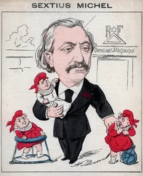 Sextius Michel (1827 - 1906) politiker och provensalsk författare av okkarikatyrspråket av Henri Demare i "Les Hommes d