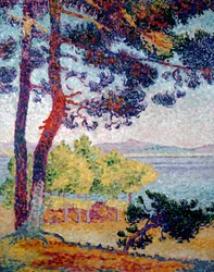 Efter middag i Pardigon. Målning av Henri Delacroix Dit Cross (Henri Edmond Cross) (1856-1910)