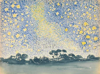 Landskap med stjärnor, ca. 1905-1908.