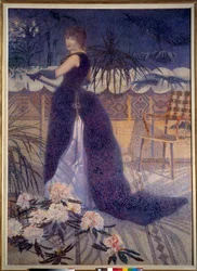Fru Hector Frankrike (1849-1933). Målning av Henri Delacroix Dit Cross (Henri Edmond Cross) (1856 - 1910)