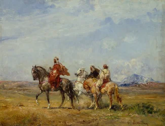 Ett arabiskt jaktparti (olja på duk)
