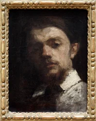 Porträtt av Henri Fantin Latour (1836-1904), fransk målare, målning, självporträtt. Fotografi, KIM Youngtae, Lyon, Museum of Fine Arts i Lyon.
