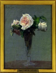 Blomstermålning av Henri Fantin Latour (1836-1904) 1872 Dim 0,24 x 0,31 m Paris musee du Louvren Obligatoriskt omnämnande: Donation Helene et Victor Lyon