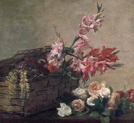 "Gladioli och rosor", 1880