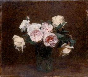 Stilleben: rosa, vita och gula rosor, 1894