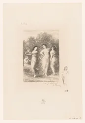 Fyra unga kvinnor dansar och gör musik Le jeune malade Dikter av André Chénier (serietitel) Illustrations pour les Poésies d