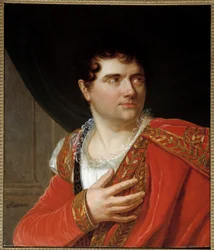 Porträtt av Jean Baptiste Sauveur Gavaudan (1772 - 1840) sångare i rollen som montano de berton. Målning av Henri Francois Riesener (1767-1828). Olja på duk. Mått: 0,68 x 0,55 m. Paris, Musée Carnavalet