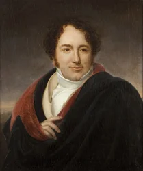 Porträtt av operasångaren Luigi Lablache (1794-1858) av Riesener, Henry-Francois (1767-1828). Olja på duk, storlek: 66x55, , Privat samling