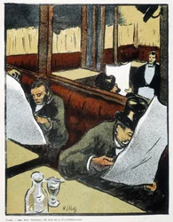 På caféet - teckning