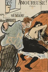 Omslag till partituren av Amoureuse! av Felicien Vargues, av Ibels, Henri Gabriel (1867-1936). Färglitografi