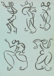 Fem studier av dansande figurer