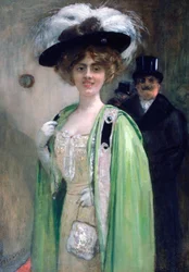 Ett par som anländer till en händelse, c1872-1929