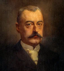 Detalj av "" porträtt av Pierre Waldeck Rousseau (Waldeck-Rousseau) (1846-1904) politiker"" Målning av Henri Gervex (1852-1929) 1800-talet sön. 1x0,72 m Paris, Musee Carnavalet