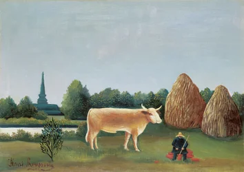 Scen i Bagneux i utkanten av Paris av Henri Rousseau dit le Douanier Rousseau (1844-1910)