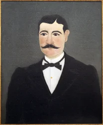 Porträtt av Frumence Biche i civila kläder, maréchal des logis. Henri Rousseau, 1844-1910, känd som Tullnären, sent 1800-tal till tidigt 1900-tal, fransk konst, Internationella museet för naiv konst, Nice, Frankrike.