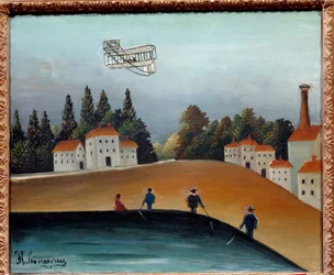 Fiskarna har linan. Målning av Henri Rousseau dit Le Douanier Rousseau (1844-1910)