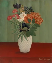 Bukett av blommor med Kina Asters och Tokyos, 1910