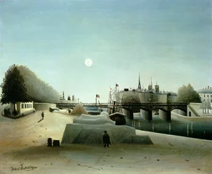Utsikt över Île Saint-Louis från Port Saint-Nicolas, kväll, ca 1888