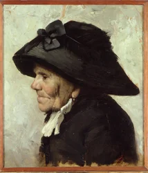 Studie av en gammal kvinnas huvud, 1880-talet (olja)