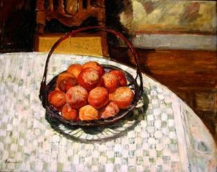 Korg med frukt (olja på duk)