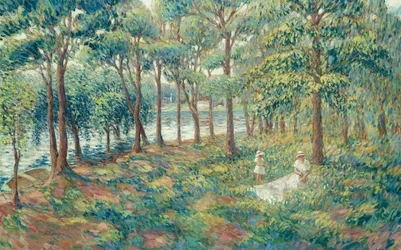 Madame Lebasque och hennes son på Marnes strand, 1899