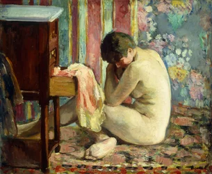 Naken med rosa skjorta; Naken med rosa skjorta, 1926