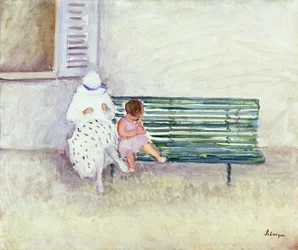 On the Bench (olja på duk)