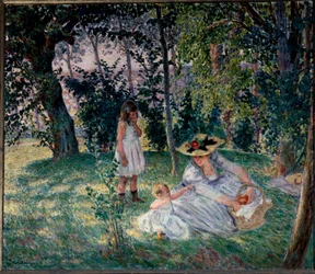 Smaken på gräset, målning av Henri Lebasque (1865-1937), 1900-talet, Angers, Konstmuseet