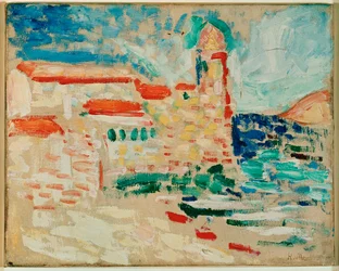 En vy över Collioure (målning på duk)