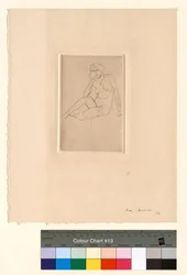 Sittande figur - Nakenstudie