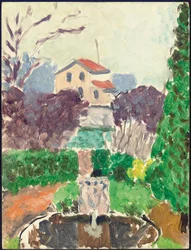 Konstnärens trädgård i Issy-les-Moulineaux, ca 1918 (olja på pannå)