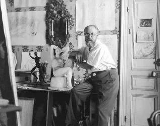 Henri Matisse, målaren (svartvitt foto)