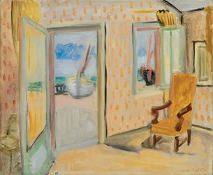 Interiör, öppen dörr, ca 1920-1921 (olja på duk)