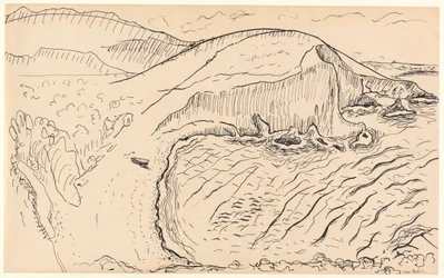 Landskap (penna  bläck på papper)