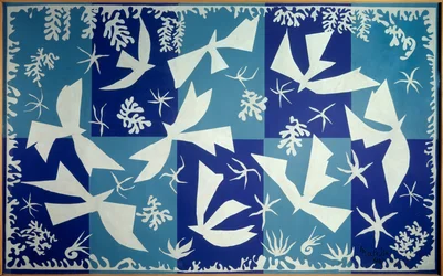 Polynesien, himlen 1946 (teckning, collage)