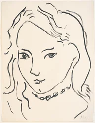 Porträtt av Marguerite, ca 1906-1907 (pensel och tusch på papper)
