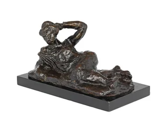 Liggande naken i chemise, tänkt 1906, gjuten 1951 (brons med brun patina)