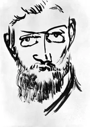 Självporträtt av Henri Matisse (1869-1954) ca 1900 (teckning)