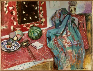 Stilleben med röd matta 1906 (olja på duk)