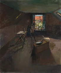 Studio under takfoten, ca 1903 (olja på duk)