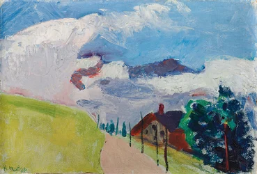 Schweiziskt landskap (väg från Chezieres till Villars)