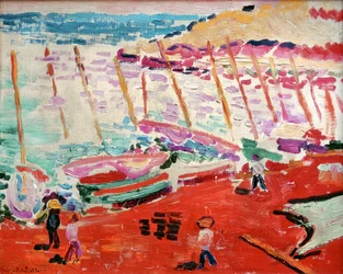 Den röda stranden, Collioure, sommaren 1905 (olja på duk)