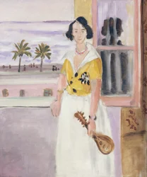 Kvinna med mandolin, ca 1921-22 (olja på duk)