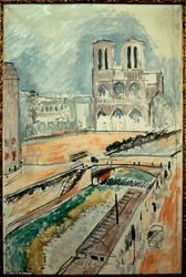 notre dame de paris le quai saint michel 1914 (olja på duk)