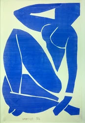 nu bleu III 1952 (Teckning, papperslim)