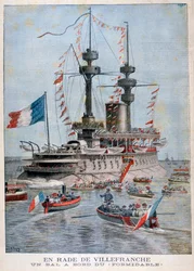 En boll ombord på slagskeppet Formidable, Villefranches hamn, Frankrike, 1896