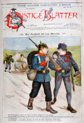 En karikatyr av Trippelalliansen i tidningen Lustige Blatter, 1893